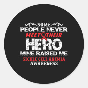 Pegatina Redonda Conozca a Hero-Sickle Cell Anemia Awareness Suppor