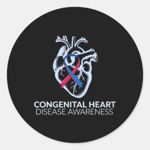 Pegatina Redonda Consciente De La Enfermedad Cardíaca Congénita De