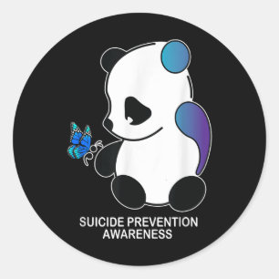 Pegatina Redonda Consciente de la prevención del suicidio de maripo