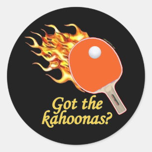 Pegatina Redonda Conseguí La Kahoonas Flaming Ping Pong