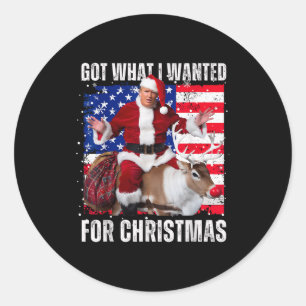 Pegatina Redonda Conseguí Lo Que Quería Para Navidad - Trump Ganó 2