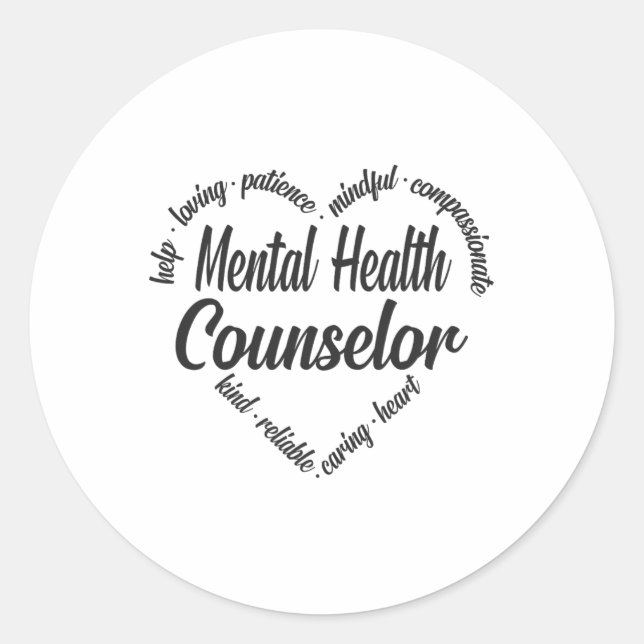 Pegatina Redonda Consejero de Salud Palabra de Corazón Nube 1 (Anverso)