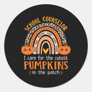 Pegatina Redonda Consejero escolar Rainbow Leopard Imprimir Hallowe