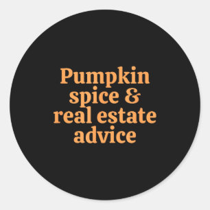 Pegatina Redonda Consejos de calabaza y bienes raíces 