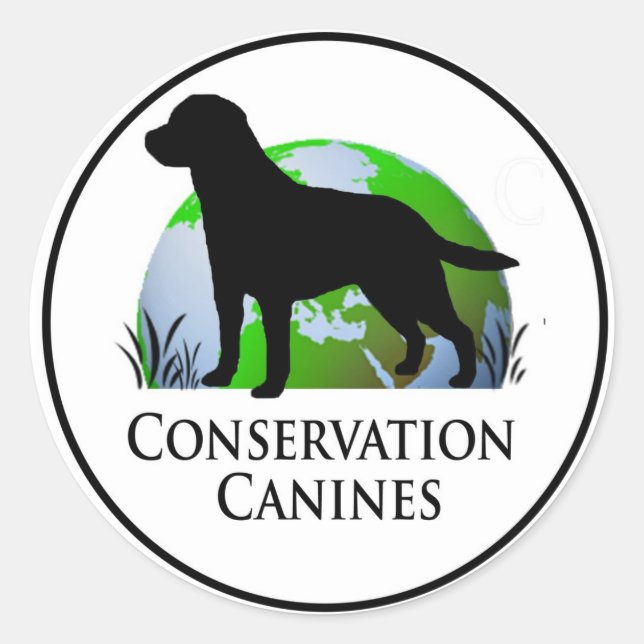 Pegatina Redonda Conservación de canina decal (Anverso)