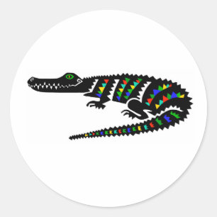 Pegatina Redonda Conservación gráfica de CROCODILE en Estados Unido