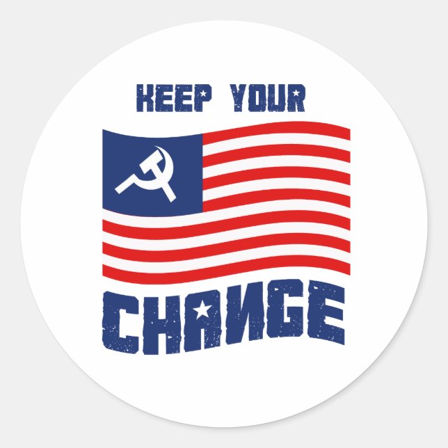 Pegatina Redonda Conservar la camiseta de cambio (Anverso)