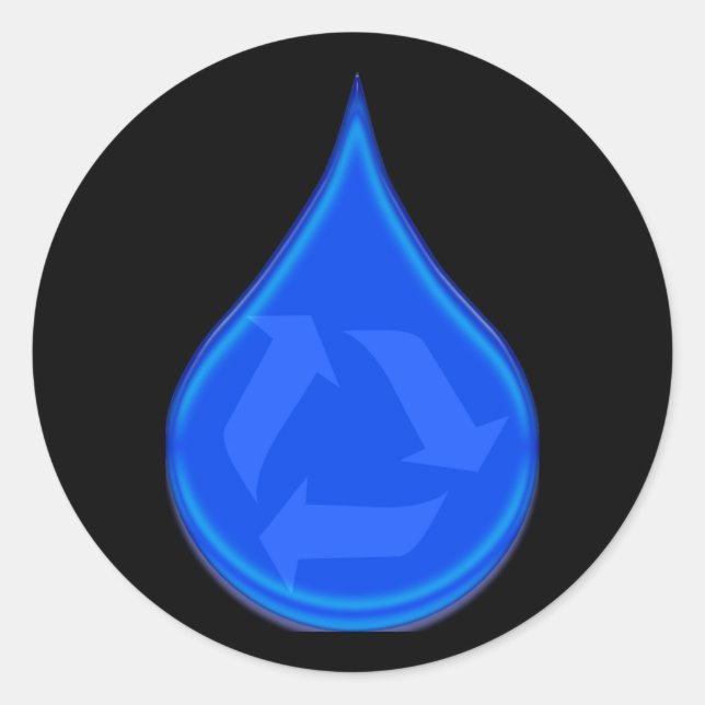 Pegatina Redonda Conservar y ahorrar agua (Anverso)