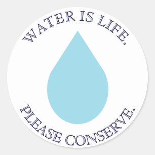 Pegatina Redonda Conserve el agua