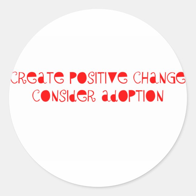Pegatina Redonda Considerar la adopción (Anverso)