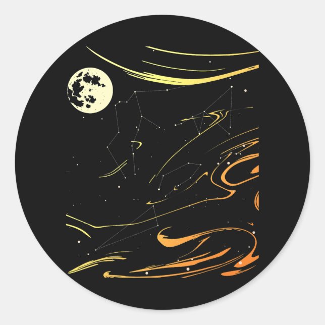 Pegatina Redonda Constelación asombrosa Astronomía 2 (Anverso)