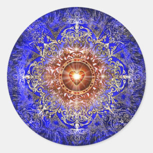 Pegatina Redonda Constelación cardíaca