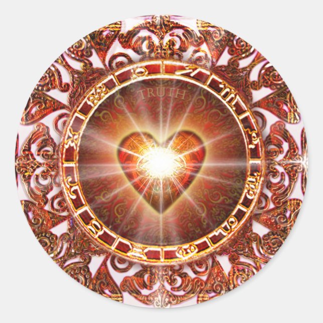 Pegatina Redonda Constelación cardíaca (Anverso)