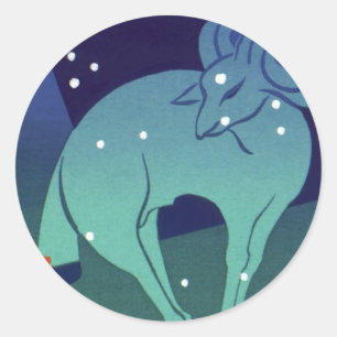 Pegatina Redonda Constelación de Aries, Astrología del Zodiaco Vint