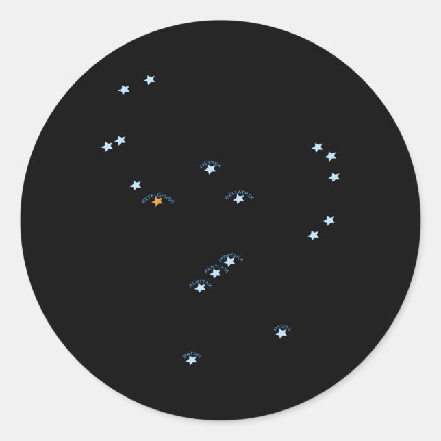 Pegatina Redonda Constelación de Orion (Anverso)