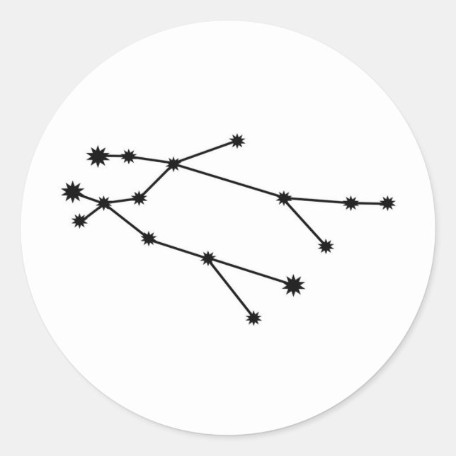 Pegatina Redonda Constelación de zodiaco de Gemini Constelación mod (Anverso)