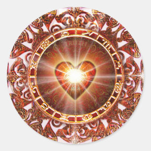 Pegatina Redonda Constelación del corazón
