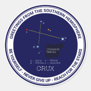 Pegatina Redonda Constelación del hemisferio sur crux