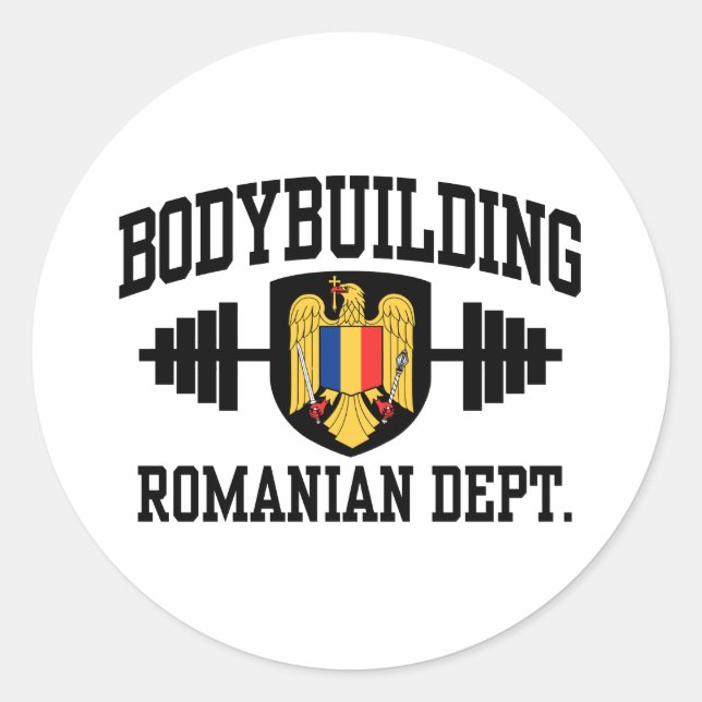 Pegatina Redonda Construcción de cuerpos en Rumania (Anverso)