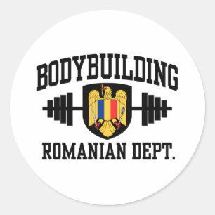 Pegatina Redonda Construcción de cuerpos en Rumania
