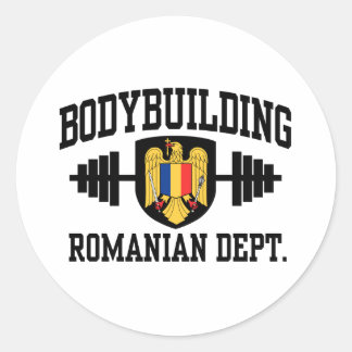 Pegatina Redonda Construcción de cuerpos en Rumania