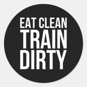 Pegatina Redonda Construcción de huecos vegan - Comer sucio tren li