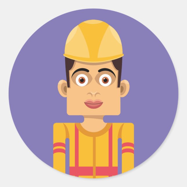 Pegatina Redonda Constructor (Anverso)