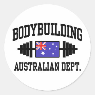 Pegatina Redonda Constructor de cuerpos australiano