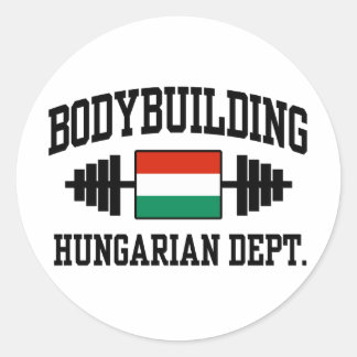 Pegatina Redonda Constructor de cuerpos húngaro