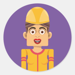 Pegatina Redonda Constructora