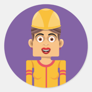 Pegatina Redonda Constructora