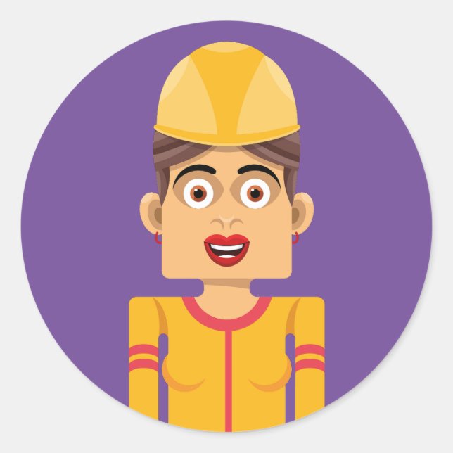 Pegatina Redonda Constructora (Anverso)