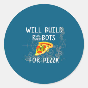 Pegatina Redonda Construirá Robots Para Zza Divertida Robótica