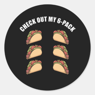 Pegatina Redonda Consulte Mi Paquete Taco 6 Para Cada Taco Lover