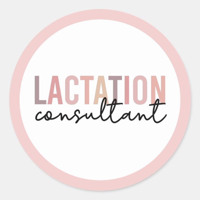 Pegatina Redonda Consultor de Lactancia IBCLC Consejero de Lactanci (Anverso)