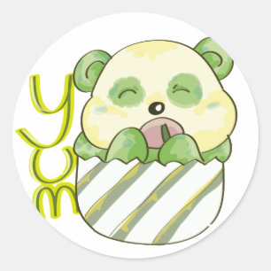 Pegatina Redonda Consumición Bambo de la panda