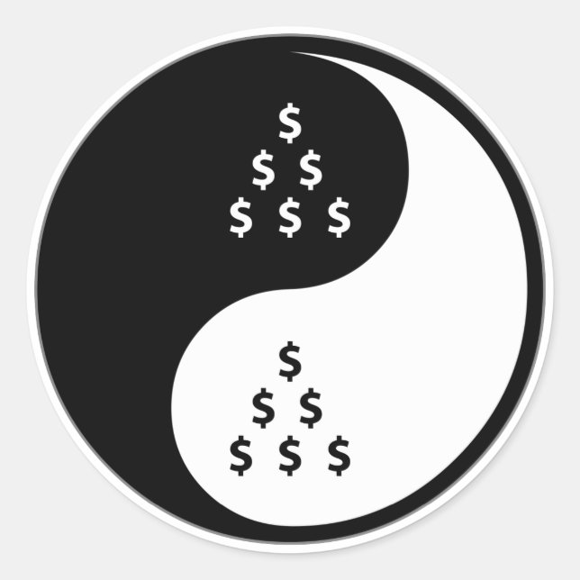 Pegatina Redonda Contabilidad Yin Yang (Anverso)