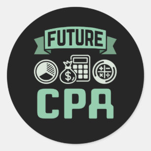 Pegatina Redonda Contador CPA futuro