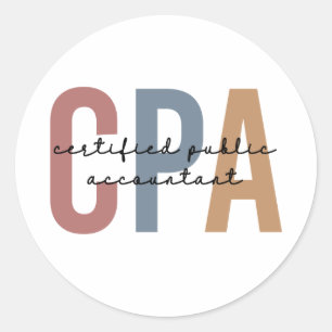 Pegatina Redonda Contador Público Certificado por CPA Retro