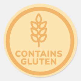 Pegatina Redonda Contener Celiac De Aviso De Alergia De Gluten