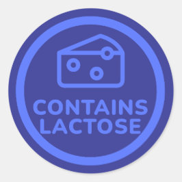 Pegatina Redonda Contiene Leche Leche Leche Leche Leche Leche Lácte