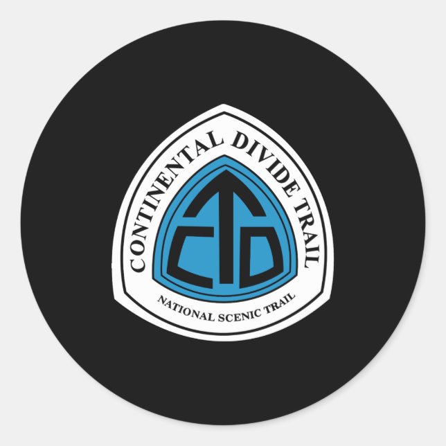 Pegatina Redonda Continental Divide Trail Sign Usa  (Anverso)