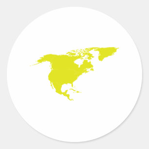 Pegatina Redonda Continente de América del Norte