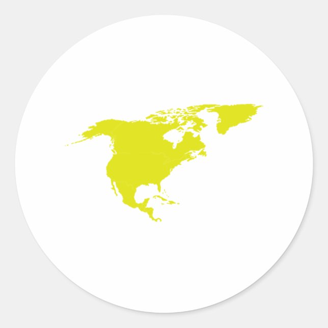 Pegatina Redonda Continente de América del Norte (Anverso)