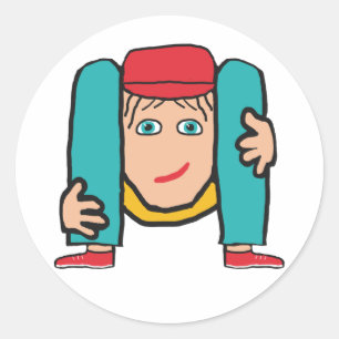 Pegatina Redonda Contorcionista