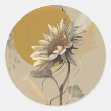 Contorno de girasol minimalista neutro