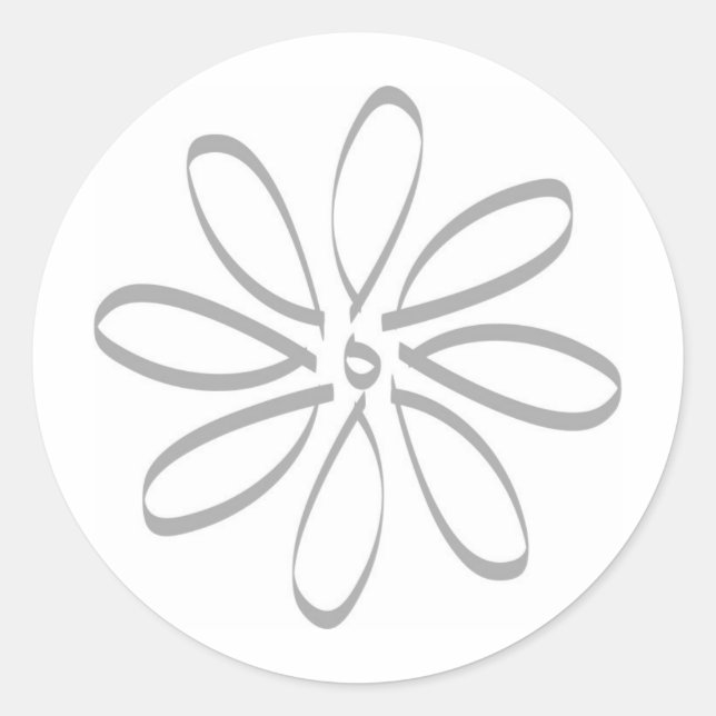 Pegatina Redonda Contorno de margarita (Anverso)