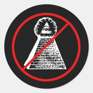 Pegatina Redonda Contra os Illuminati