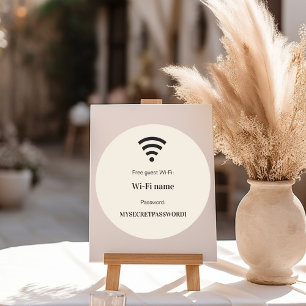 Pegatina Redonda Contraseña de la red wifi del cliente invitado bei