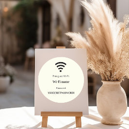 Pegatina Redonda Contraseña de la red wifi del cliente invitado mar